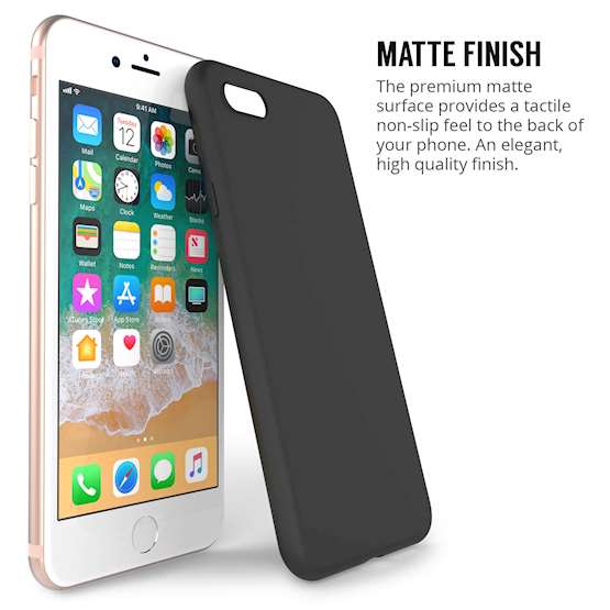 iPhone 8 Case,  Scratch Resistant - Matte Finish  - Lightweight & NO Bulkiness - TPU Gel Soft Thin Silicone Back Cover - Matte Black