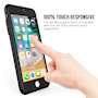 iPhone 8 PC Hybrid Case W/ Tempered Glass Cover - Black