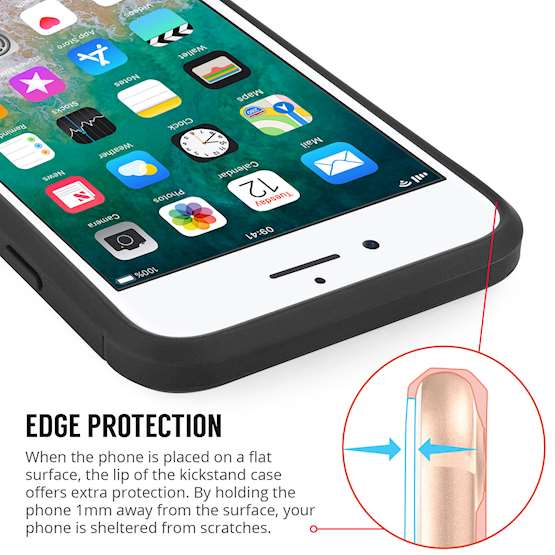 iPhone 8 Plus Case, Carbon Fibre Textured Gel Cover | Shock Absorbing | Lightweight & Slim TPU Gel Protection - Black
