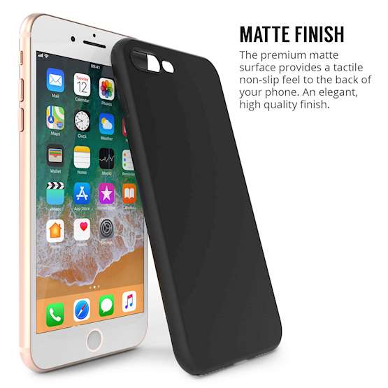 iPhone 8 Plus TPU Silicone Gel - Solid Black Matte