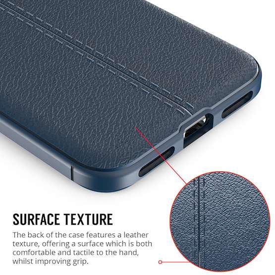 Apple iPhone X Leather Look TPU Auto Focus Case - Blue