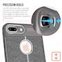 iPhone 8 Plus Case | Auto Camera Focus | Leather Effect Design | TPU Gel Back Cover - Grey