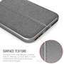 iPhone 8 Plus Case | Auto Camera Focus | Leather Effect Design | TPU Gel Back Cover - Grey