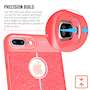 iPhone 8 Plus Case | Auto Camera Focus | Leather Effect Design | TPU Gel Back Cover - Red