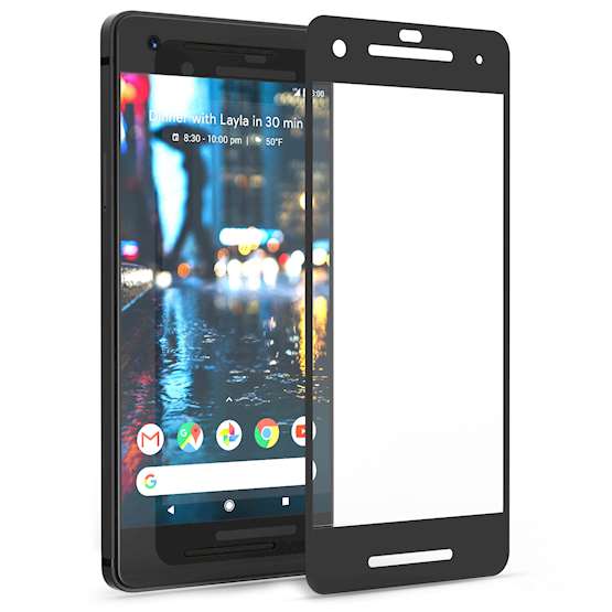 Google Pixel 2 Tempered Glass Screen Protector Black Edge - Twin Pack