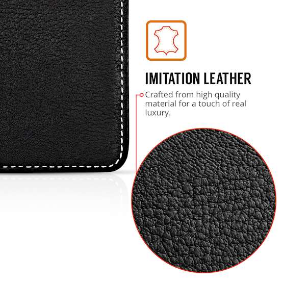 Nokia 3 PU Leather Slim Wallet Stand Case - Black