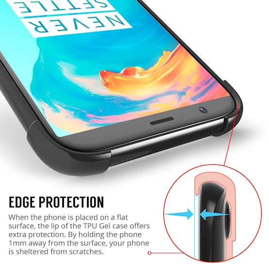 OnePlus 5T Case,  Scratch Resistant - Ultra Slim & Lightweight - NO Bulkiness - TPU Gel Soft Thin Silicone Back Cover - Black