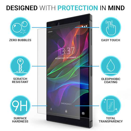 Razer Tempered Glass Screen Protector Twin Pack - Clear