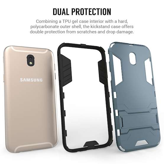 Samsung Galaxy J5 (2017) Armour Kickstand Combo Case - Dark Blue
