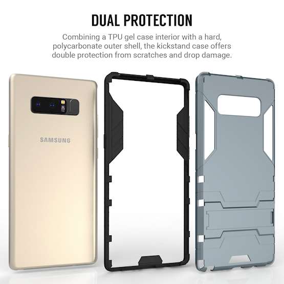 SAMSUNG GALAXY NOTE 8 ARMOUR KICKSTAND CASE - DARK BLUE