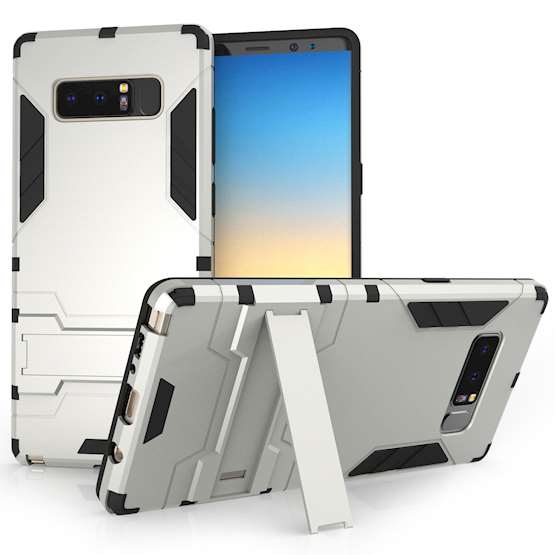 Samsung Galaxy Note 8 Armour Kickstand Case - Silver 
