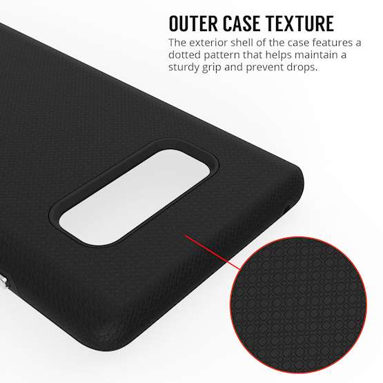 Samsung Galaxy Note 8 Textured Hybrid Case - Black 