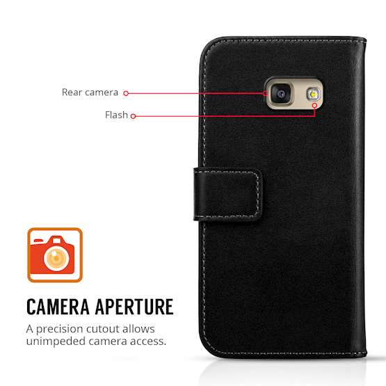 Samsung Galaxy A5 (2017) Real Leather Wallet - Black