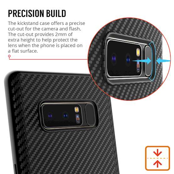 Samsung Galaxy Note 8 Ultra Thin Slim Carbon Tpu Case With Stand - Black