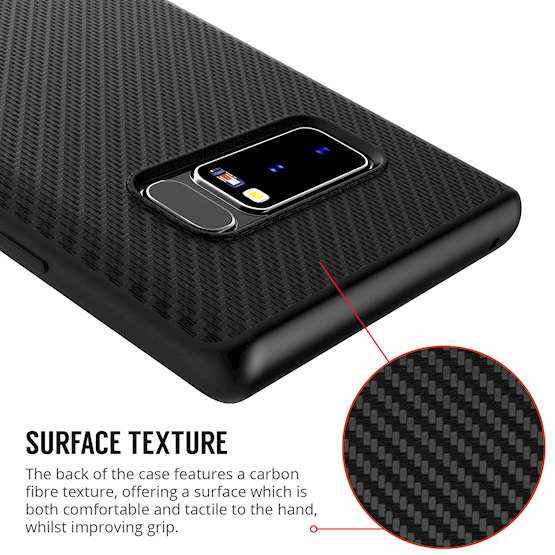 Samsung Galaxy Note 8 Ultra Thin Slim Carbon Tpu Case With Stand - Black