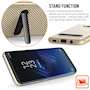 Samsung Galaxy S8 Case, Carbon Fibre Textured Gel Cover | Shock Absorbing | Lightweight & Slim TPU Gel Protection with Stand - Gold