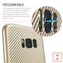 Samsung Galaxy S8 Case, Carbon Fibre Textured Gel Cover | Shock Absorbing | Lightweight & Slim TPU Gel Protection with Stand - Gold