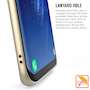 Samsung Galaxy S8 Case, Carbon Fibre Textured Gel Cover | Shock Absorbing | Lightweight & Slim TPU Gel Protection with Stand - Gold