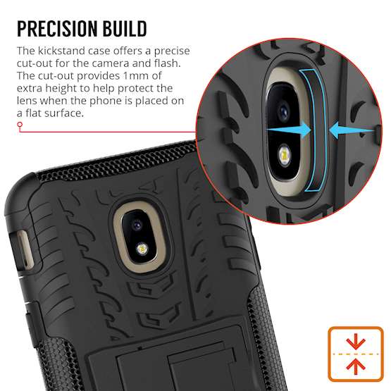 Samsung Galaxy J3 (2017) Case, Sturdy Heavy Duty Protection With Built In Viewing Stand Lightweight | Anti Drop | Impact Resistant Samsung Galaxy J3 (2017) Case - Black
