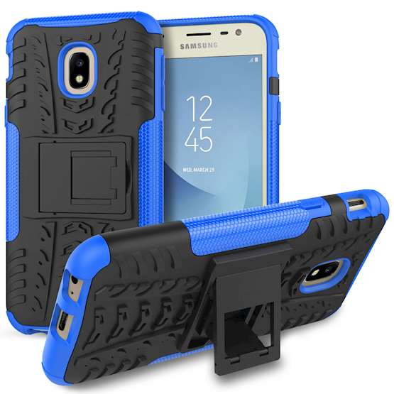 Samsung Galaxy J3 (2017) Case, Sturdy Heavy Duty Protection With Built In Viewing Stand Lightweight | Anti Drop | Impact Resistant Samsung Galaxy J3 (2017) Case - Black & Blue