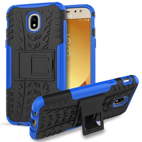 Samsung Galaxy J5 (2017) Case, Sturdy Heavy Duty Protection With Built In Viewing Stand Lightweight | Anti Drop | Impact Resistant Samsung Galaxy J5 (2017) Case - Black & Blue