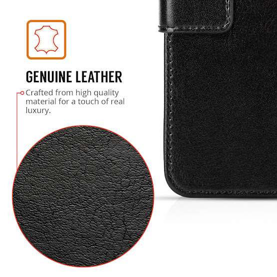 Sony Xperia Xa1 (2017) Id Real Leather Wallet - Black