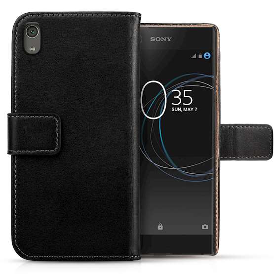 Sony Xperia Xa1 (2017) Real Leather Wallet - Black
