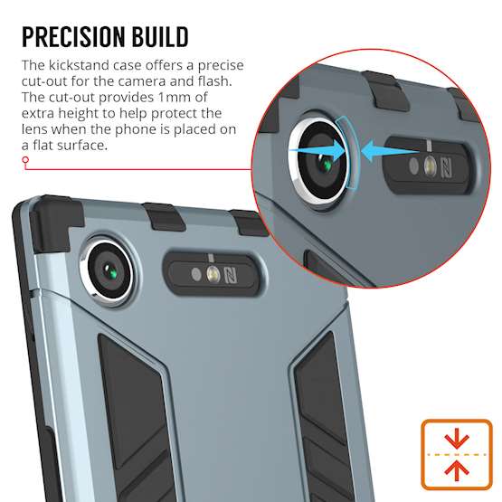 Sony Xperia XZ1 Case, Extreme Heavy Duty Armour Case For The Sony Xperia XZ1 | Shockproof Dual Layer Full Body Cover | Drop and Impact Protection - Steel Blue