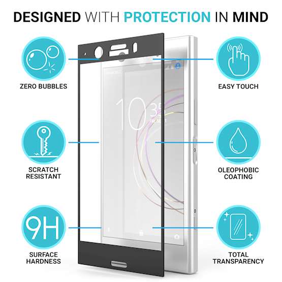 Sony Xperia XZ1 Compact Screen Protector Glass | Single Pack - NO Bulkiness | Anti Scratch | Tempered Glass Screen Protectors For The Sony Xperia XZ1 Compact | Ultra Slim - Crystal Clear