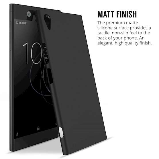 Sony Xperia XA1 Plus Case,  Scratch Resistant - Matte Finish  - Lightweight & NO Bulkiness - TPU Gel Soft Thin Silicone Back Cover - Matte Black