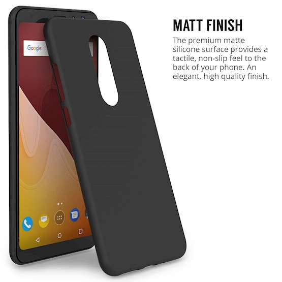 TPU Gel Soft Thin Silicone Back Cover - Solid Black Matte