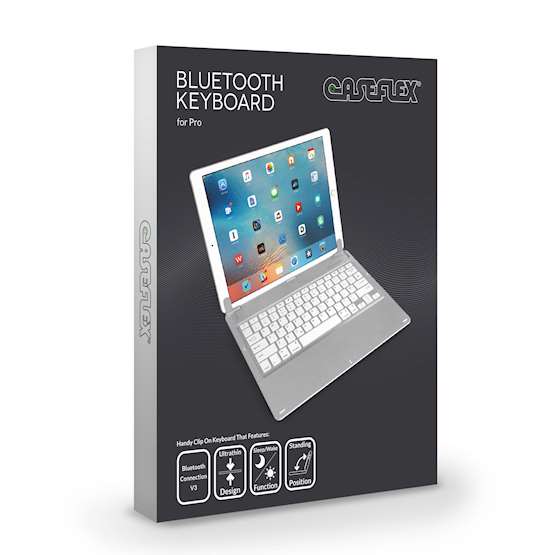 Caseflex iPad Pro Keyboard - Silver/White