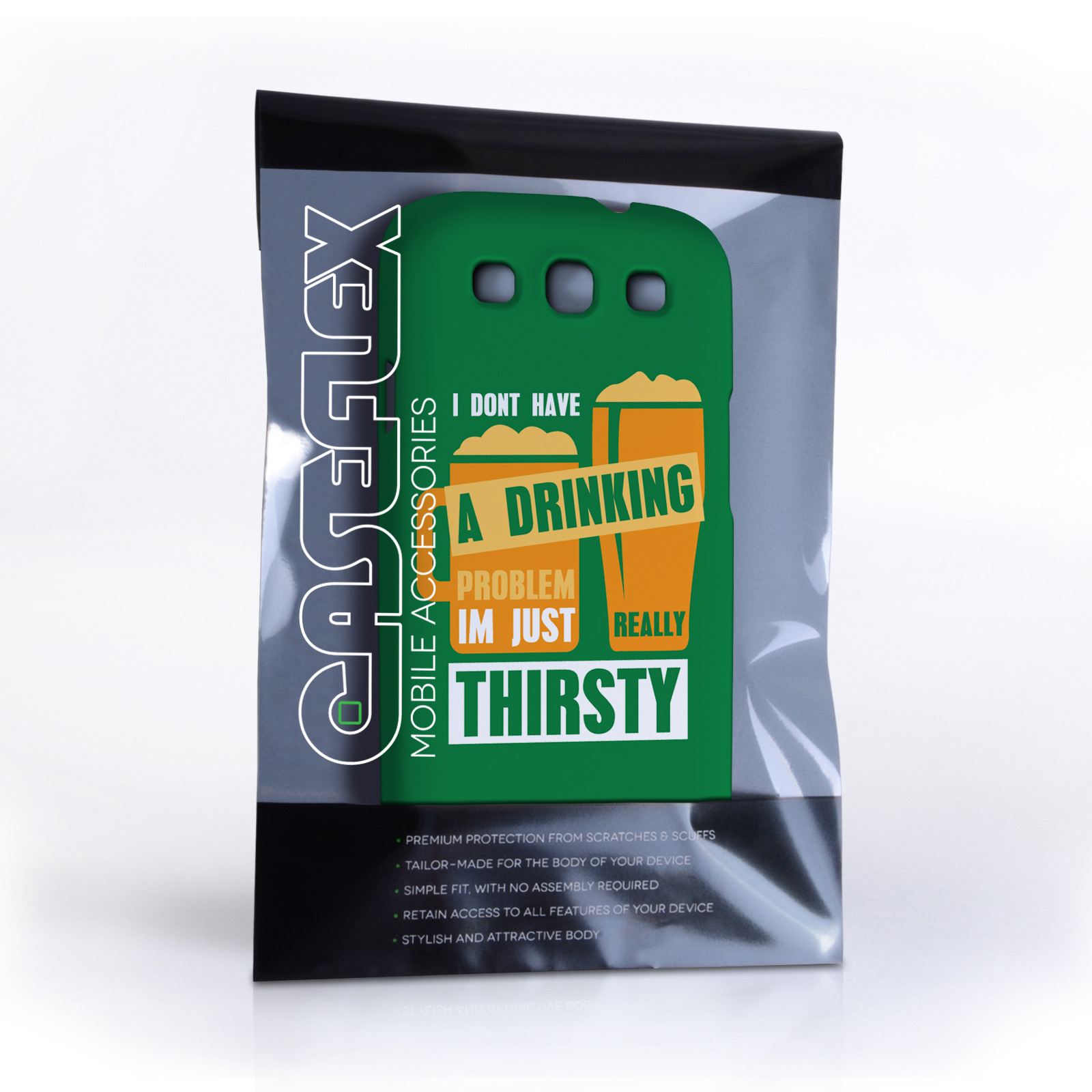 Caseflex Samsung Galaxy S3 ‘Really Thirsty’ Quote Hard Case – Green