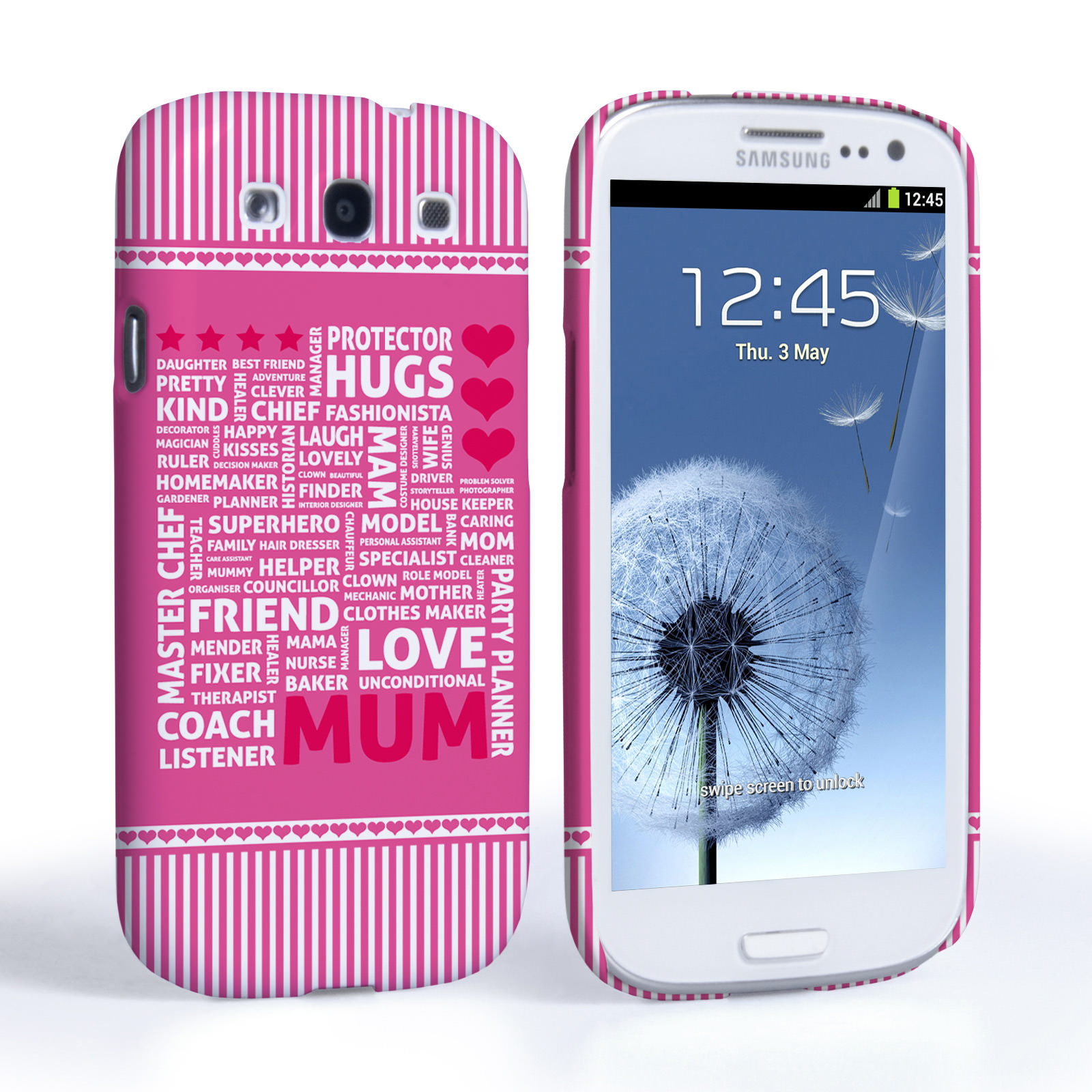 Caseflex Samsung Galaxy S3 Mum Word Collage Hard Case – Pink