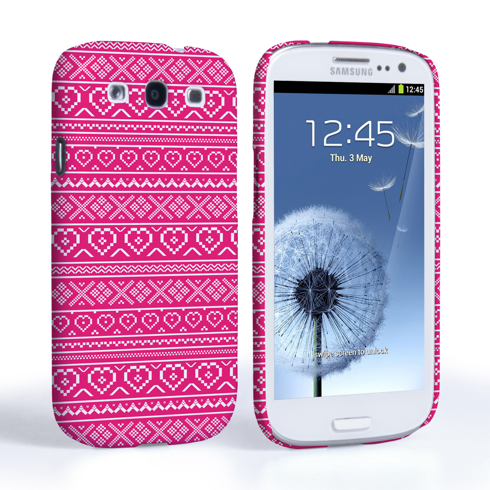 Caseflex Samsung Galaxy S3 Fairisle Case – Pink and White
