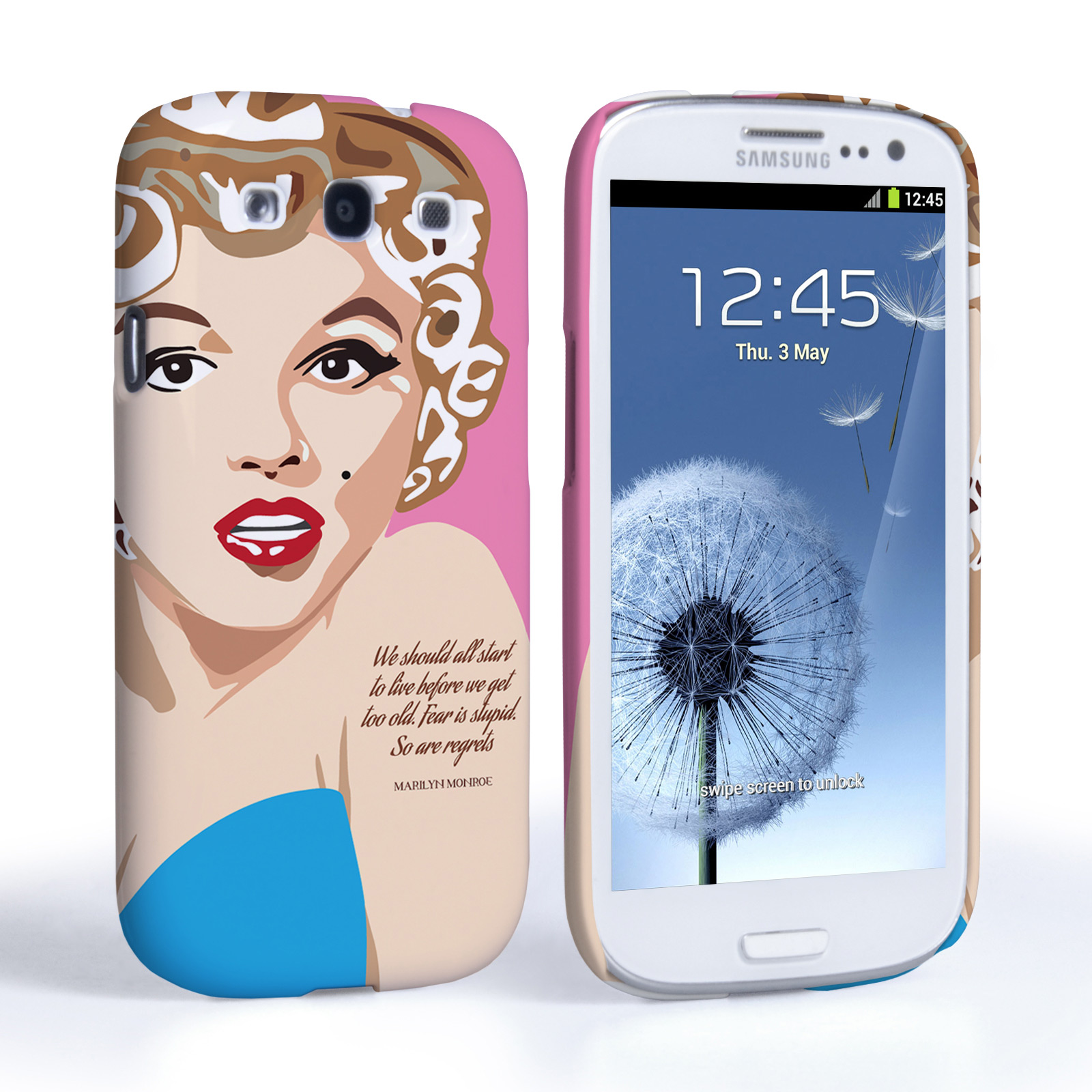 Caseflex Samsung Galaxy S3 Marilyn Monroe ‘Fear is Stupid’ Quote Case