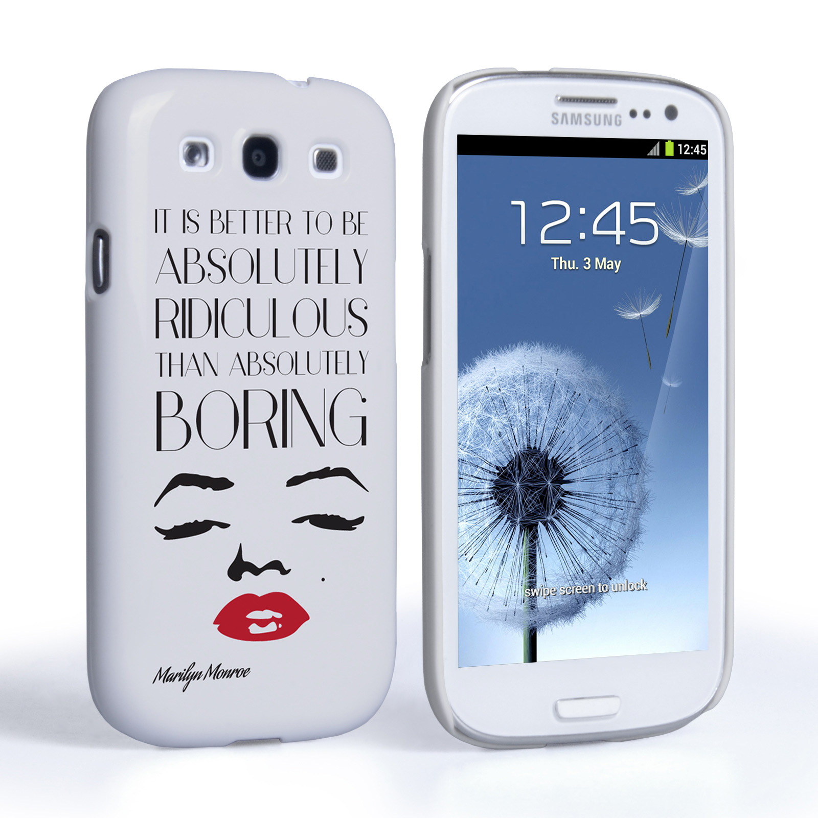 Caseflex Samsung Galaxy S3 Marilyn Monroe Face Quote Case