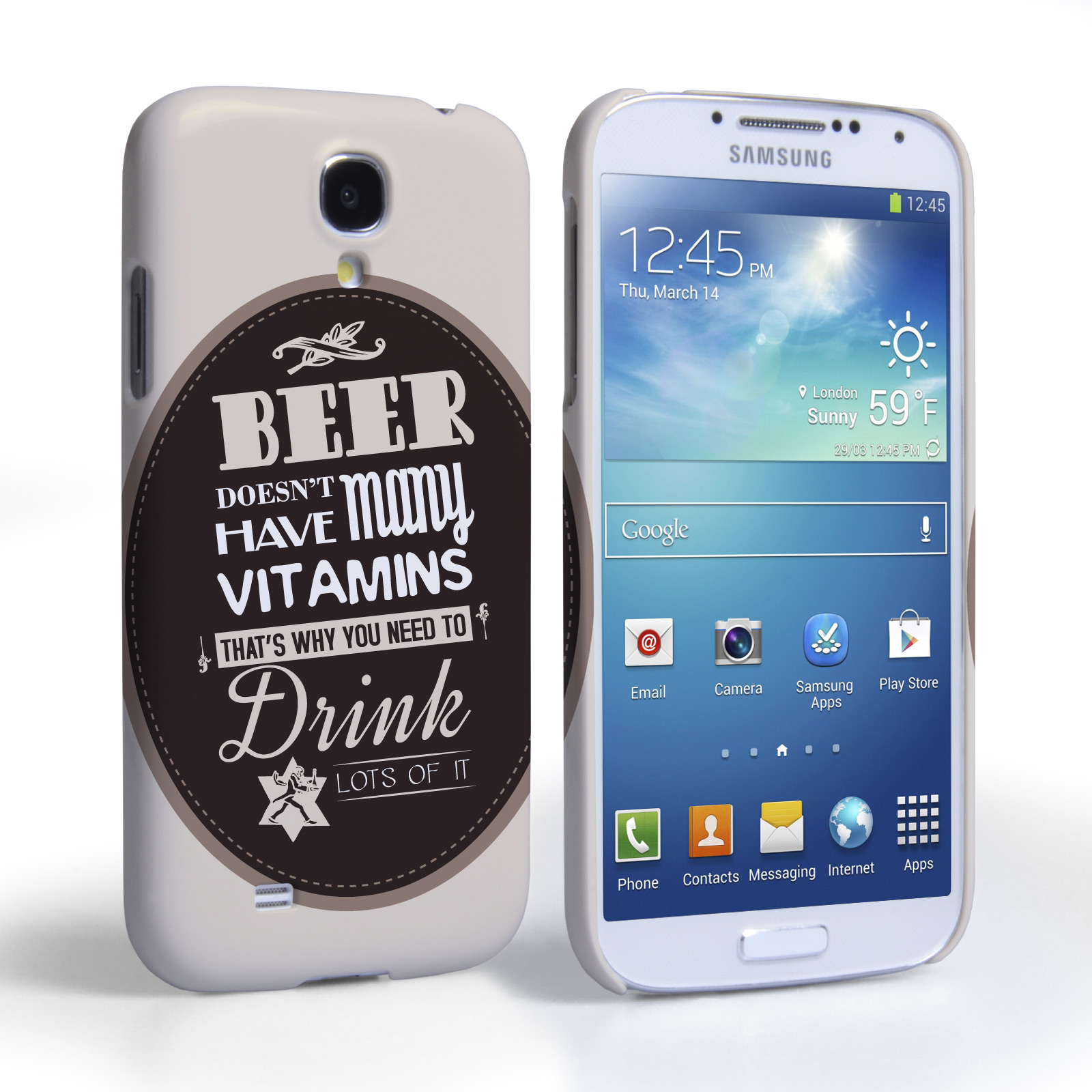 Caseflex Samsung Galaxy S4 Beer Label Quote Hard Case – Brown