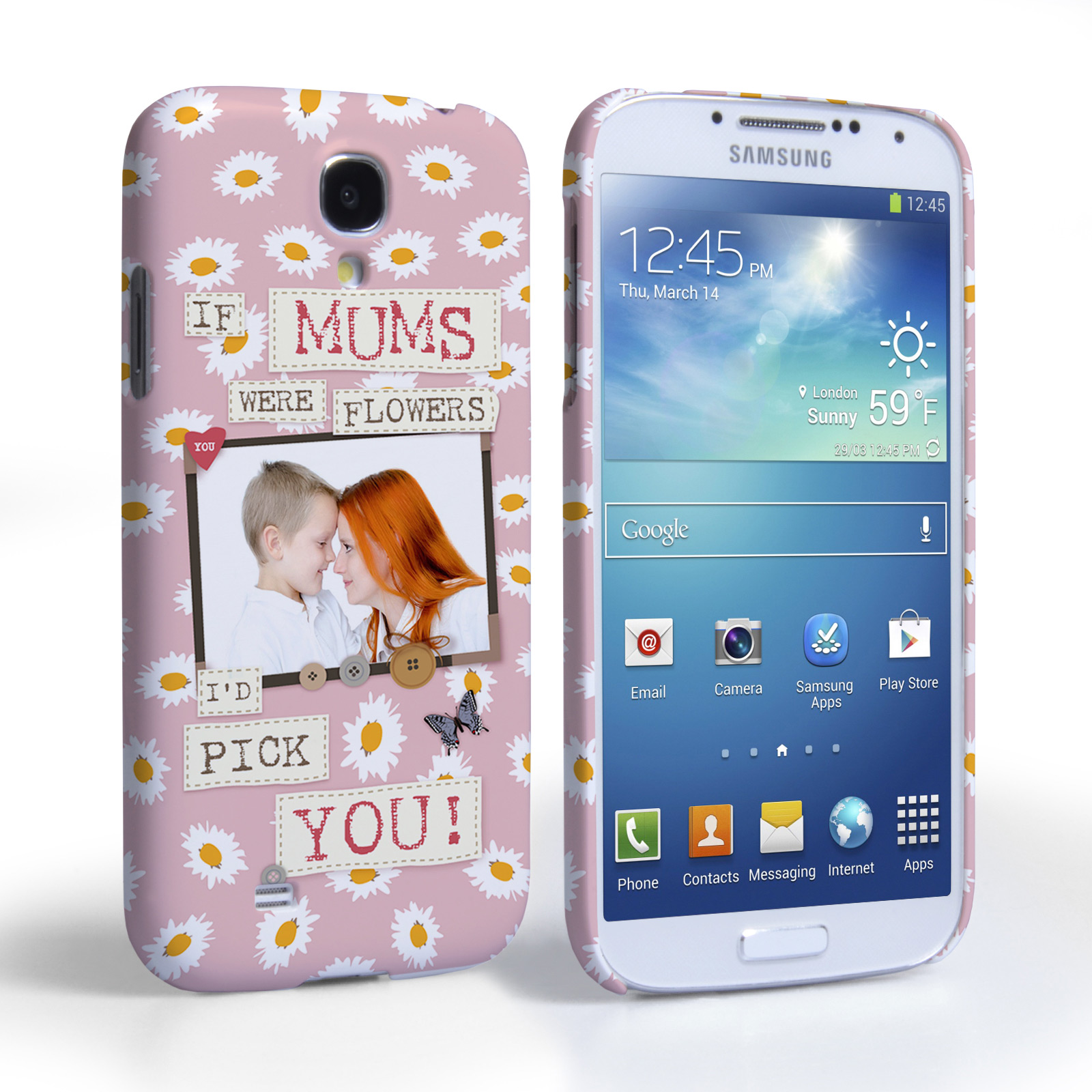 Caseflex Samsung Galaxy S4 ‘If Mums Were Flowers’ Personalised Hard Case – Pink  