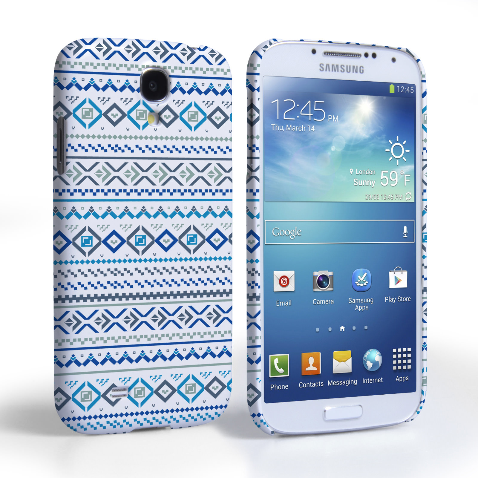 Caseflex Samsung Galaxy S4 Fairisle Case – Blue with White Background