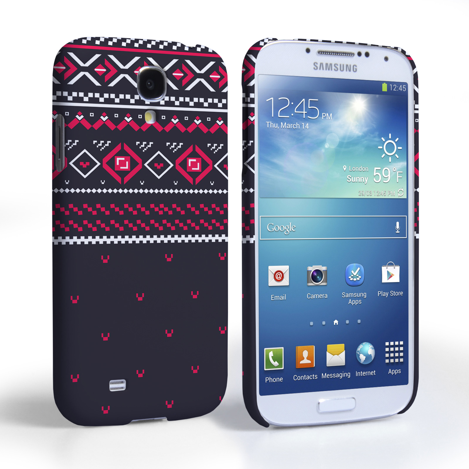 Caseflex Samsung Galaxy S4 Fairisle Case – Grey and Red Half Pattern