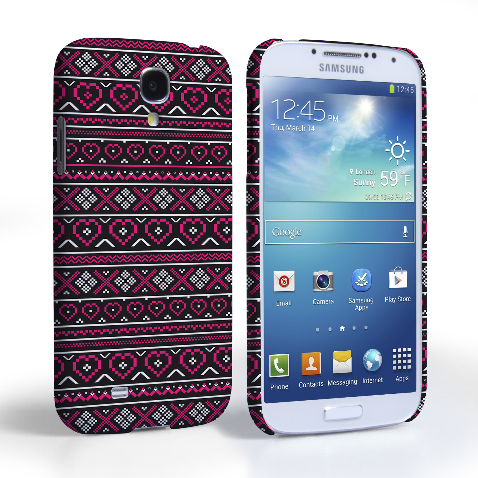Caseflex Samsung Galaxy S4 Fairisle Case – Pink and Black