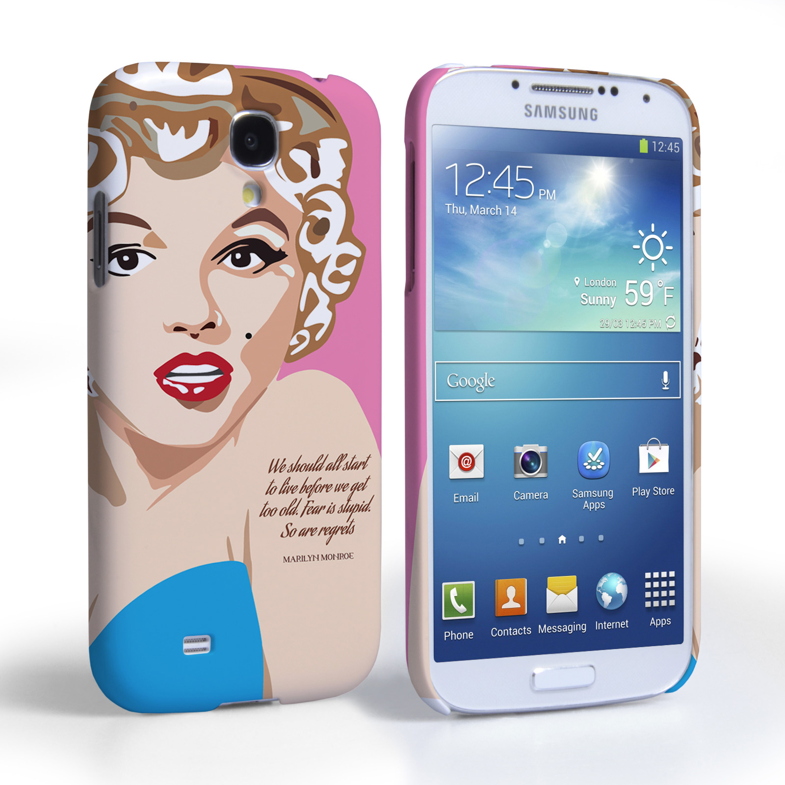 Caseflex Samsung Galaxy S4 Marilyn Monroe ‘Fear is Stupid’ Quote Case