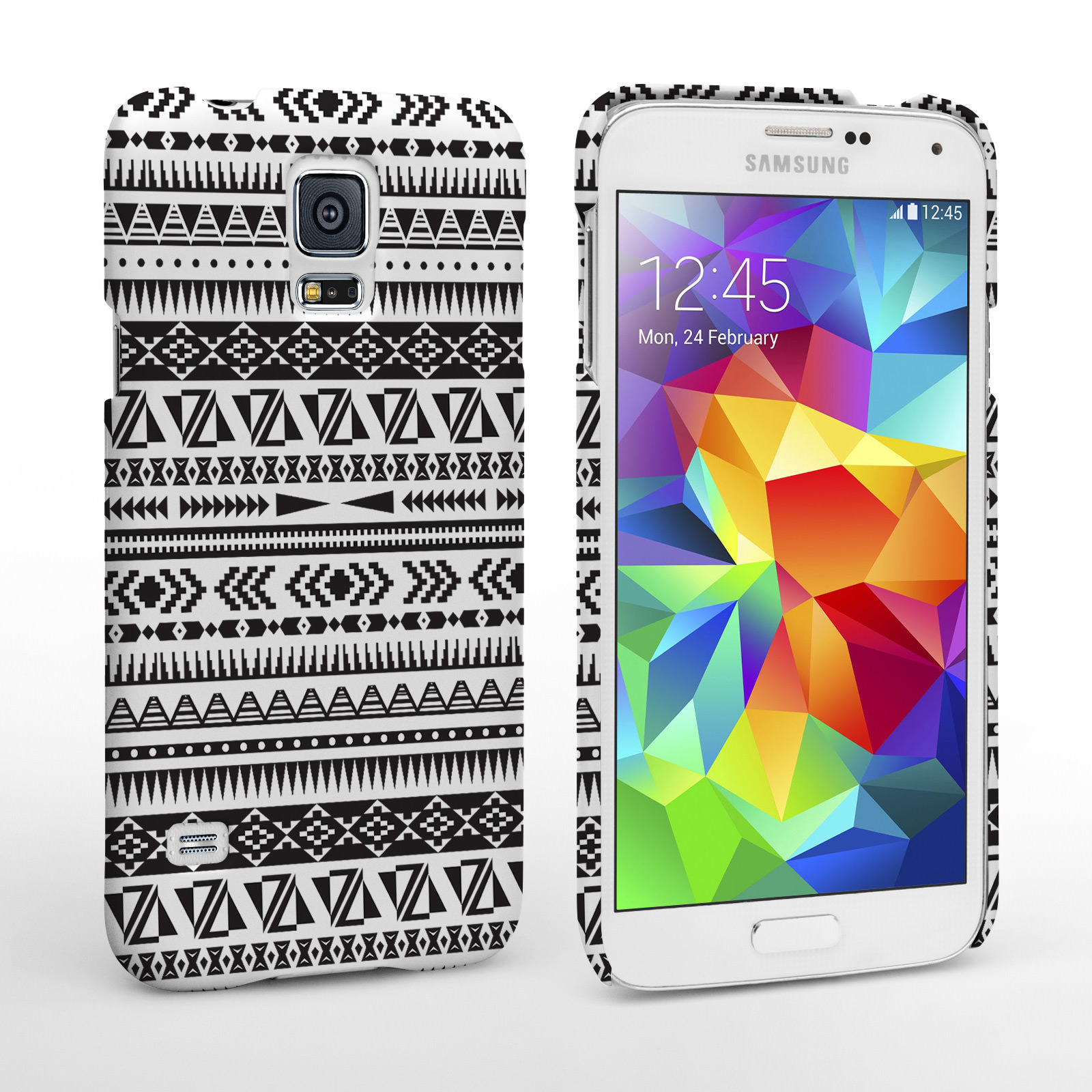 Caseflex Samsung Galaxy S5 Case Black / White Aztec Case