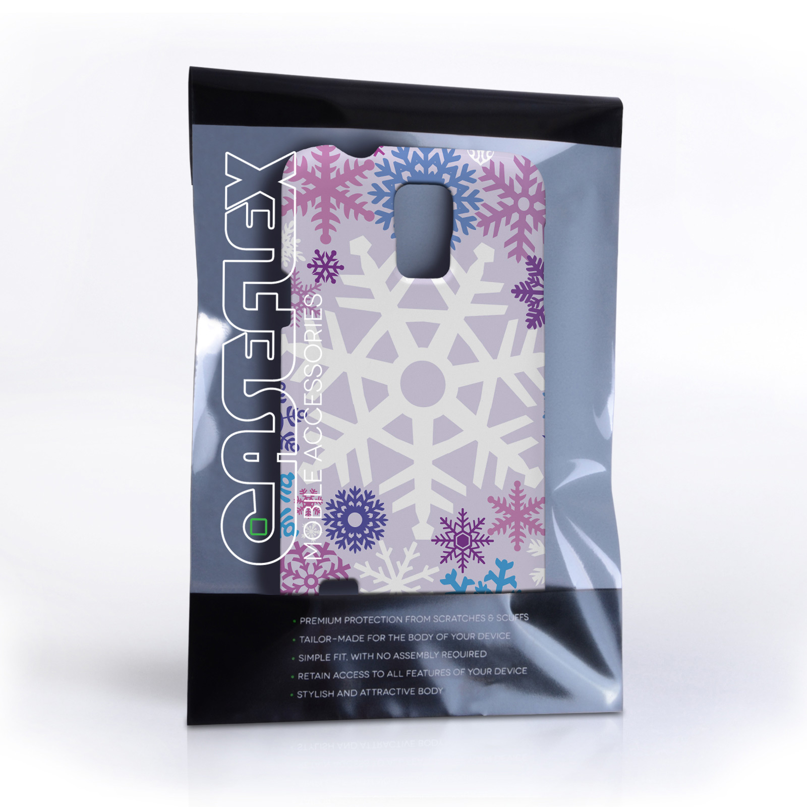Caseflex Samsung Galaxy S5 Winter Christmas Snowflake Hard Case Purple / Blue