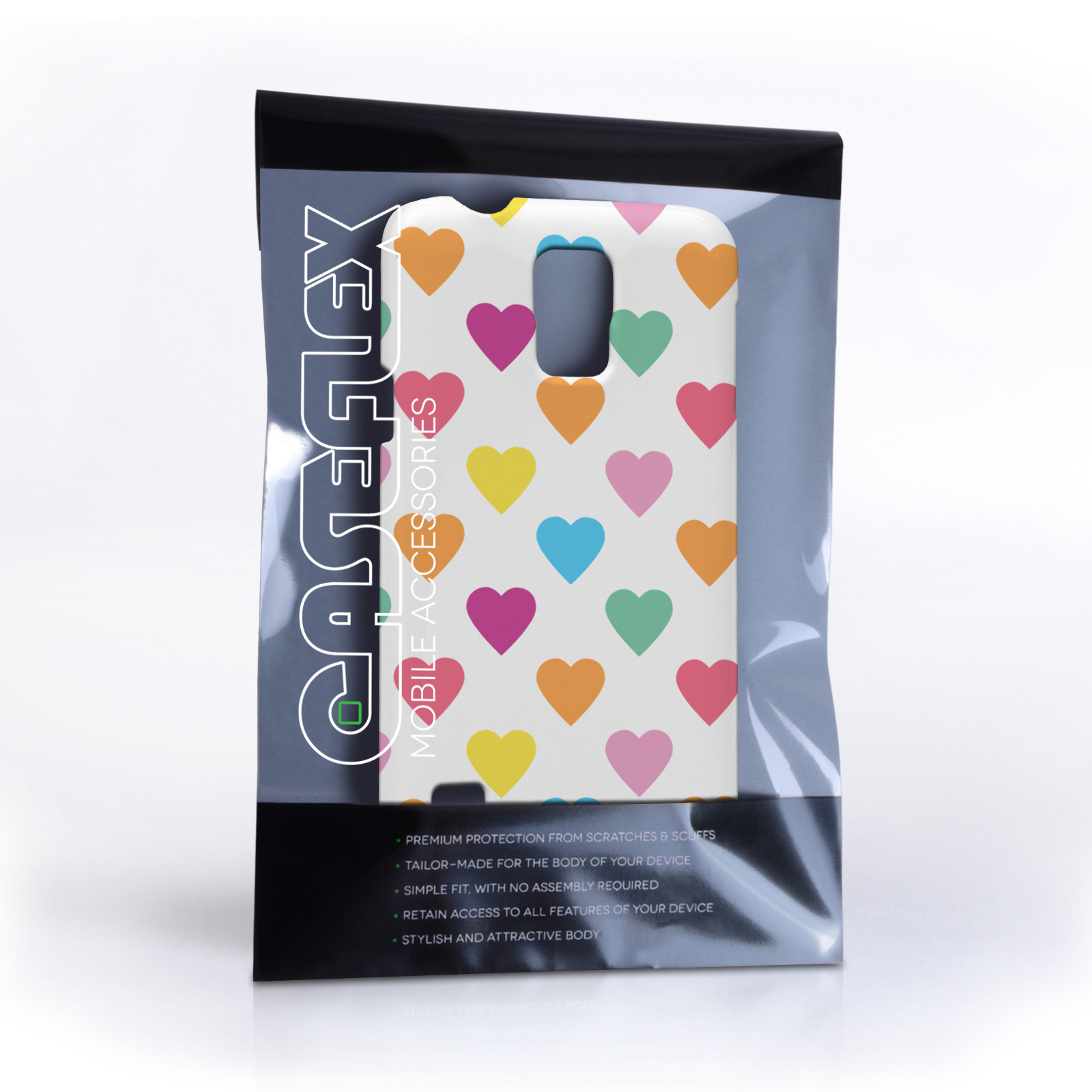 Caseflex Samsung Galaxy S5 Polka Hearts Pastel Case