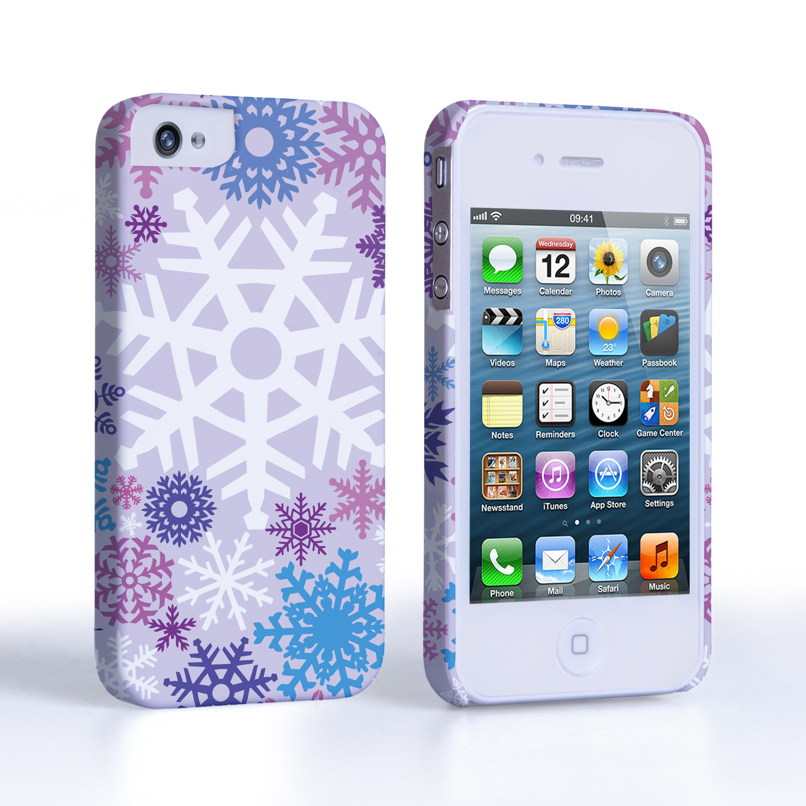 Caseflex iPhone 4 / 4S Winter Christmas Snowflake Cover – Purple