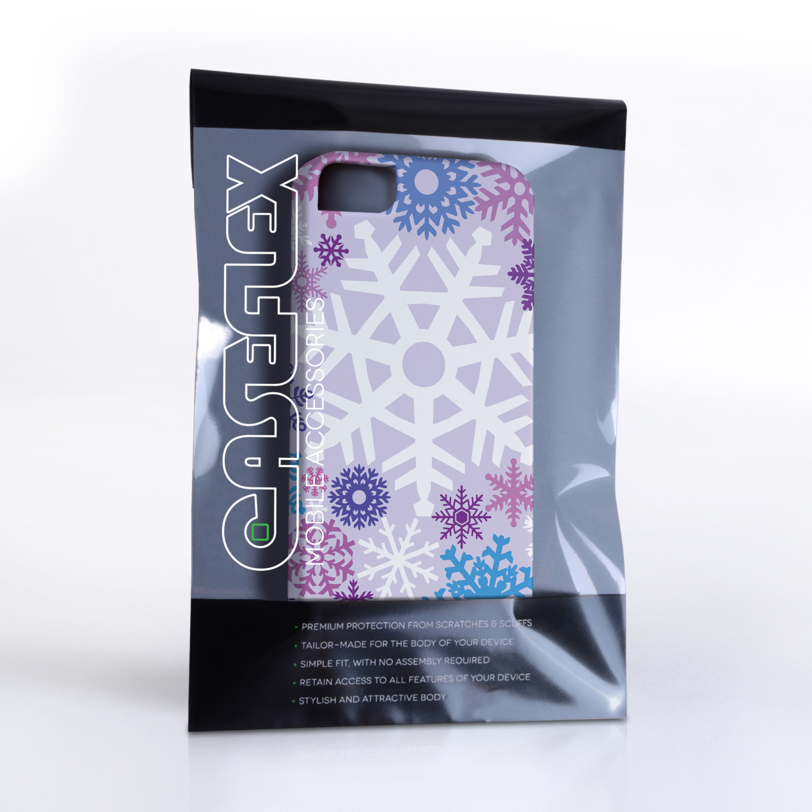 Caseflex iPhone 4 / 4S Winter Christmas Snowflake Cover – Purple