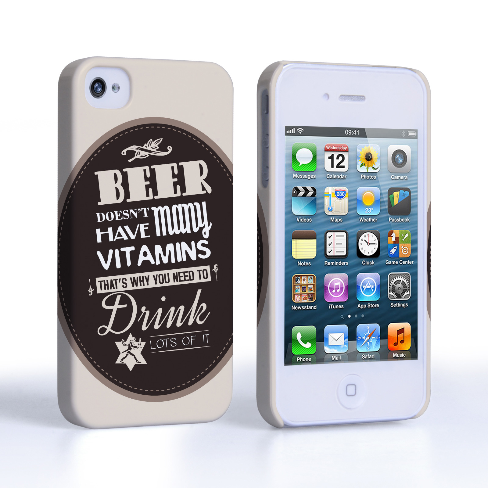Caseflex iPhone 4 / 4S Beer Label Quote Hard Case – Brown
