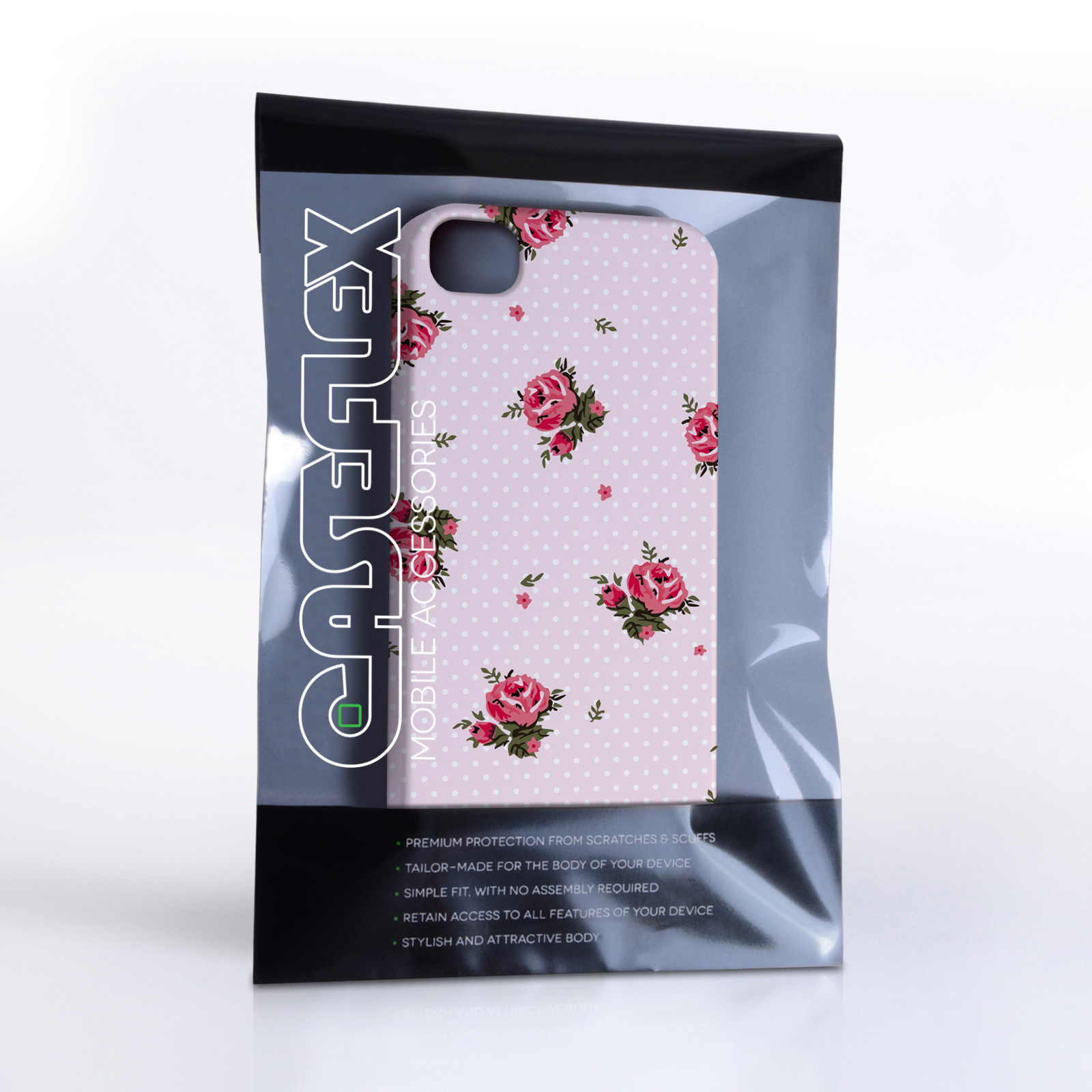 Caseflex iPhone 4 / 4S Vintage Roses Polka Dot Wallpaper Hard Case – Pink